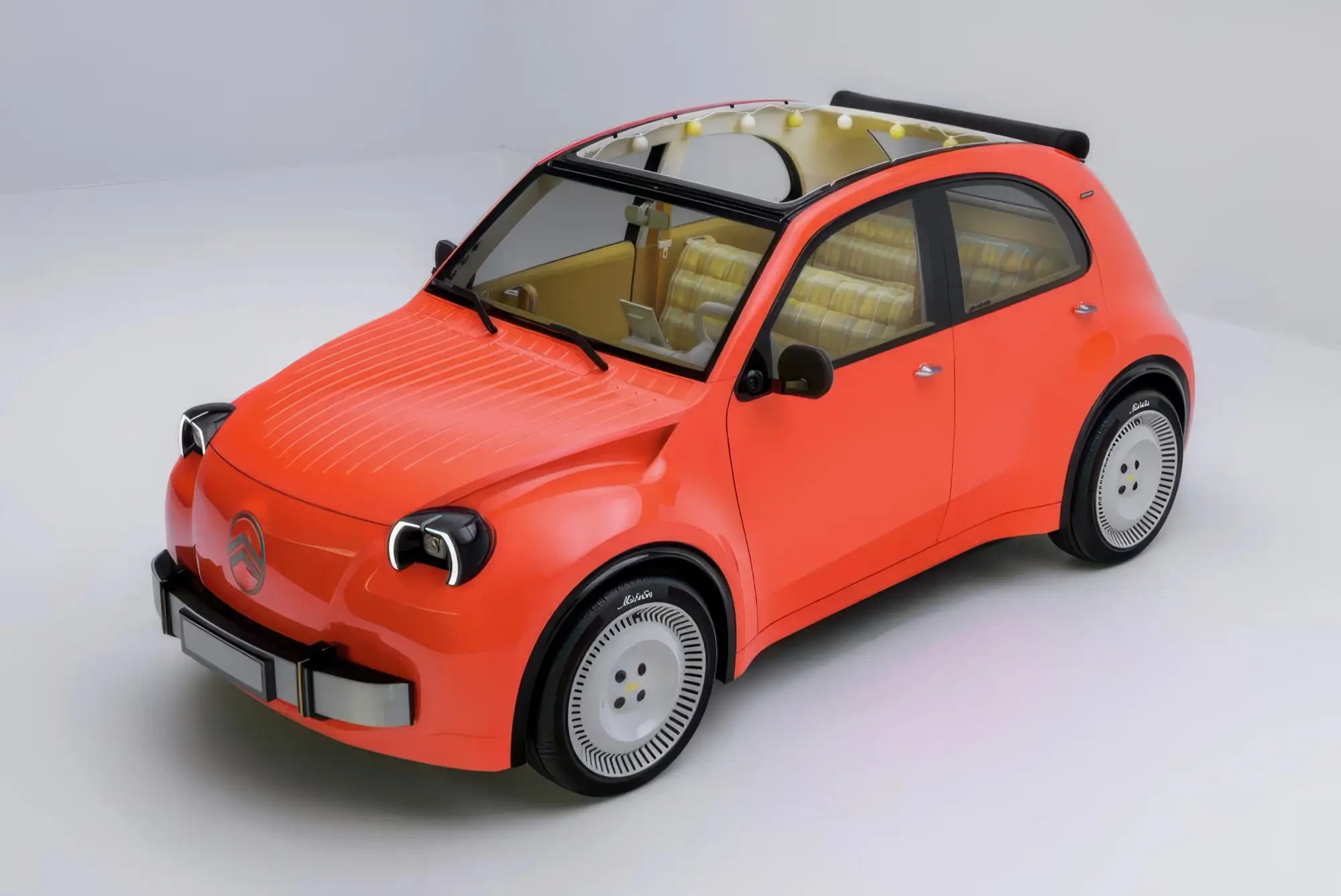 Концептуальный хэтчбек CITROEN 2CV на электротяге: откидной тканевый верх, съемные сиденья и цена менее 15 тысяч евро