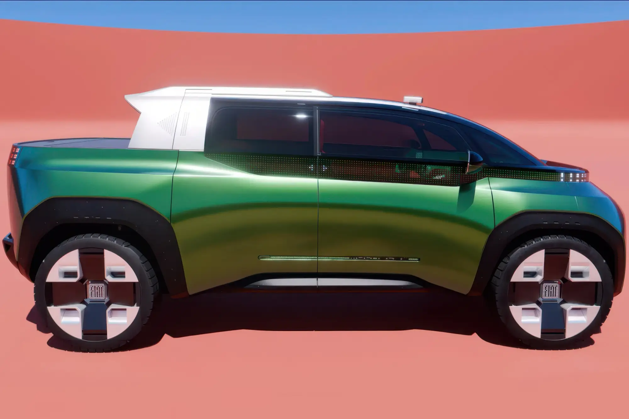 Концептуальный трансформер FIAT MULTIPLAY на автосалоне в Париже: симбиоз минивэна, кроссовера и пикапа с посадочной формулой 6+1