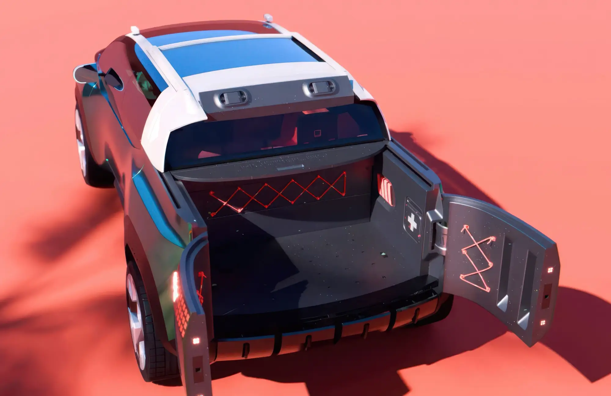 Концептуальный трансформер FIAT MULTIPLAY на автосалоне в Париже: симбиоз минивэна, кроссовера и пикапа с посадочной формулой 6+1
